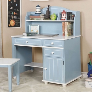 Item # 009HC Desk Hutch - Finish: Blue/White<br><br>Dimensions: 40 3/4